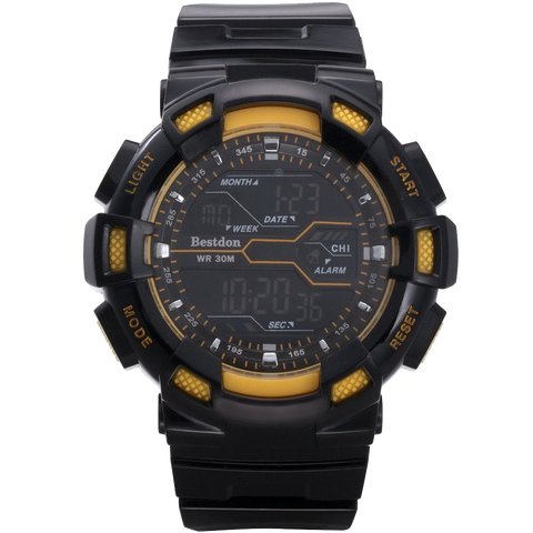 Bestdon Swiss Men's Sports Watches Digital Multifuction Display Time Yellow