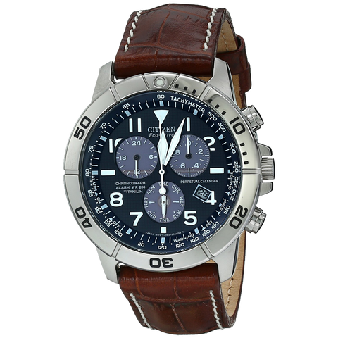 Citizen Men's BL5250 02L Titanium Eco Drive Watch with Leather Band