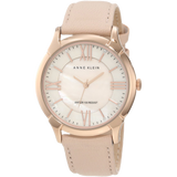 Anne Klein Women's AK 1010RGLP Rose Gold Tone Watch with Swarovski Crystals and Leather Band