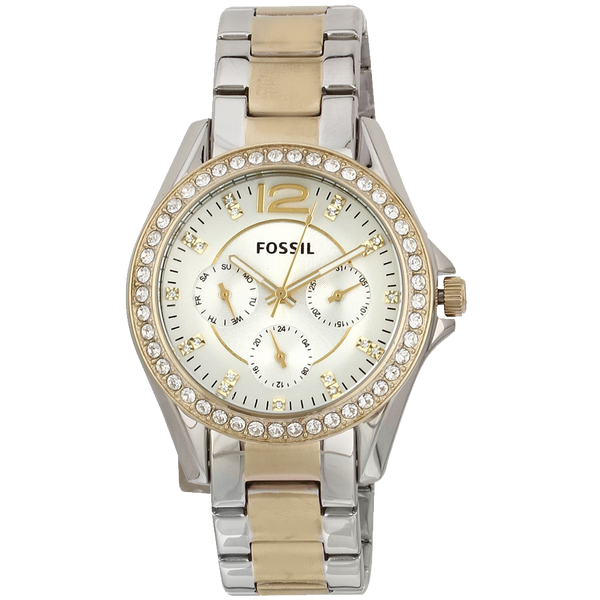 Fossil Women\'s ES3204 Riley Silver and Gold Tone Watch | TIMECRAFT