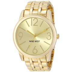 Nine West Women's NW 1578CHGB Champagne Dial Gold-Tone Bracelet Watch