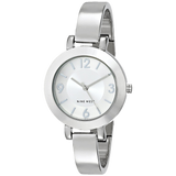 Nine West Women's NW 1631SVSB Silver Tone Sunray Dial and Bangle Watch